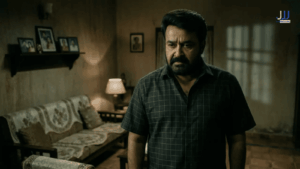 Mohanlal as Georgekutty in a tense scene from Drishyam 3, 2026 Malayalam crime thriller directed by Jeethu Joseph