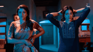 Abhirami and Preity Mukhundhan in a scene from Blast movie 2026 Tamil film streaming on Netflix