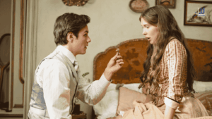 Enola Holmes and Tewkesbury share a romantic moment in Enola Holmes 3 release date confirmed promotional image.