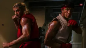 World Warrior Tournament bracket displayed in the Street Fighter 2026 movie arena.